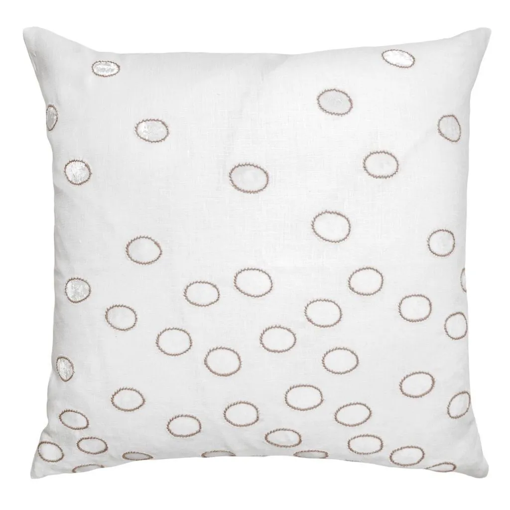 Latte Ovals Velvet Appliqué Pillow by Kevin O'Brien Studio