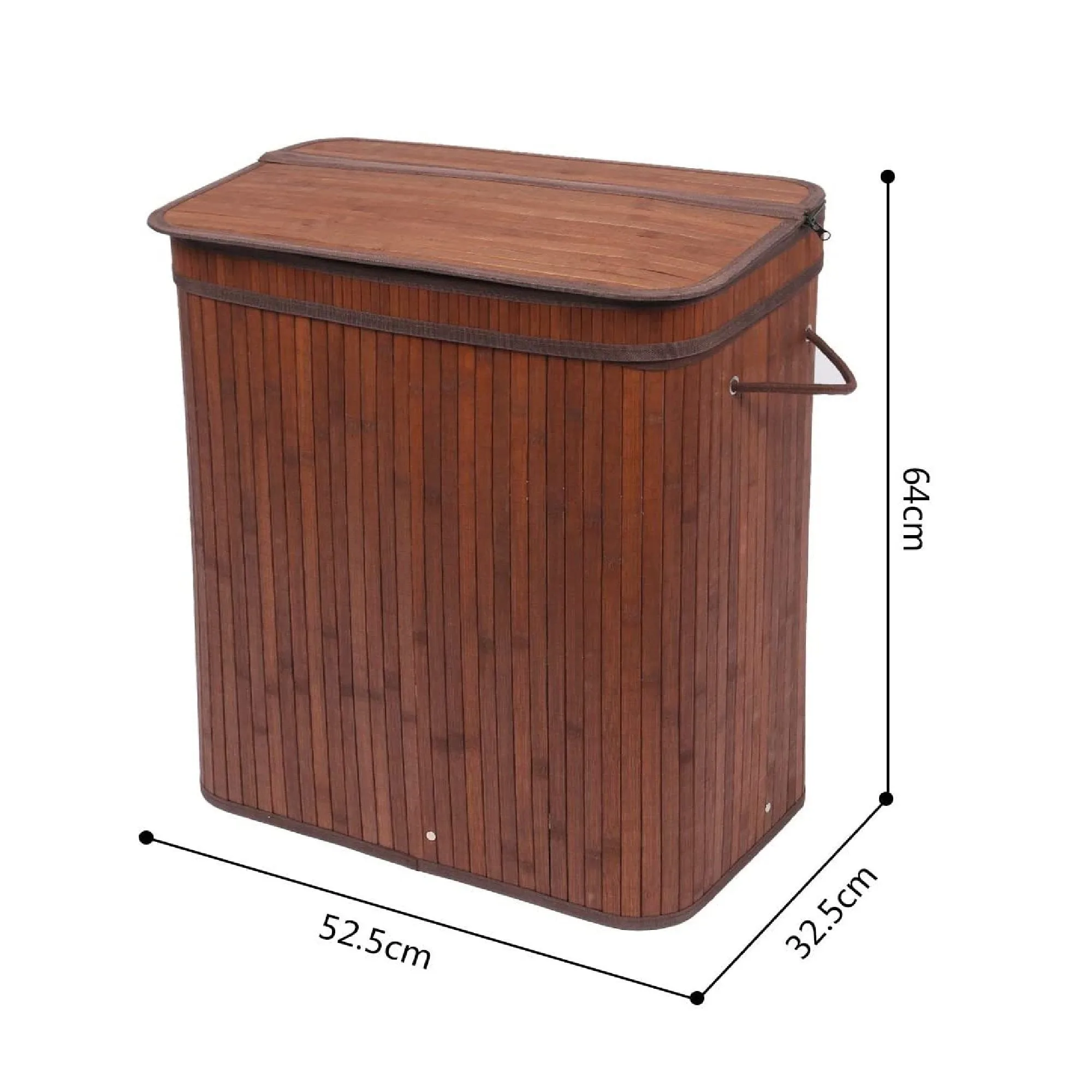 Laundry Bamboo Basket, Removable Cover and Washable Lining