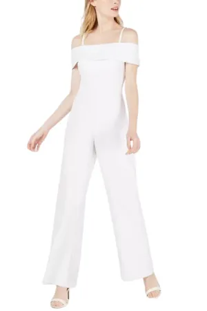 Laundry Spaghetti Strap Popover Zipper Back Elastic Waist Solid Crepe Jumpsuit