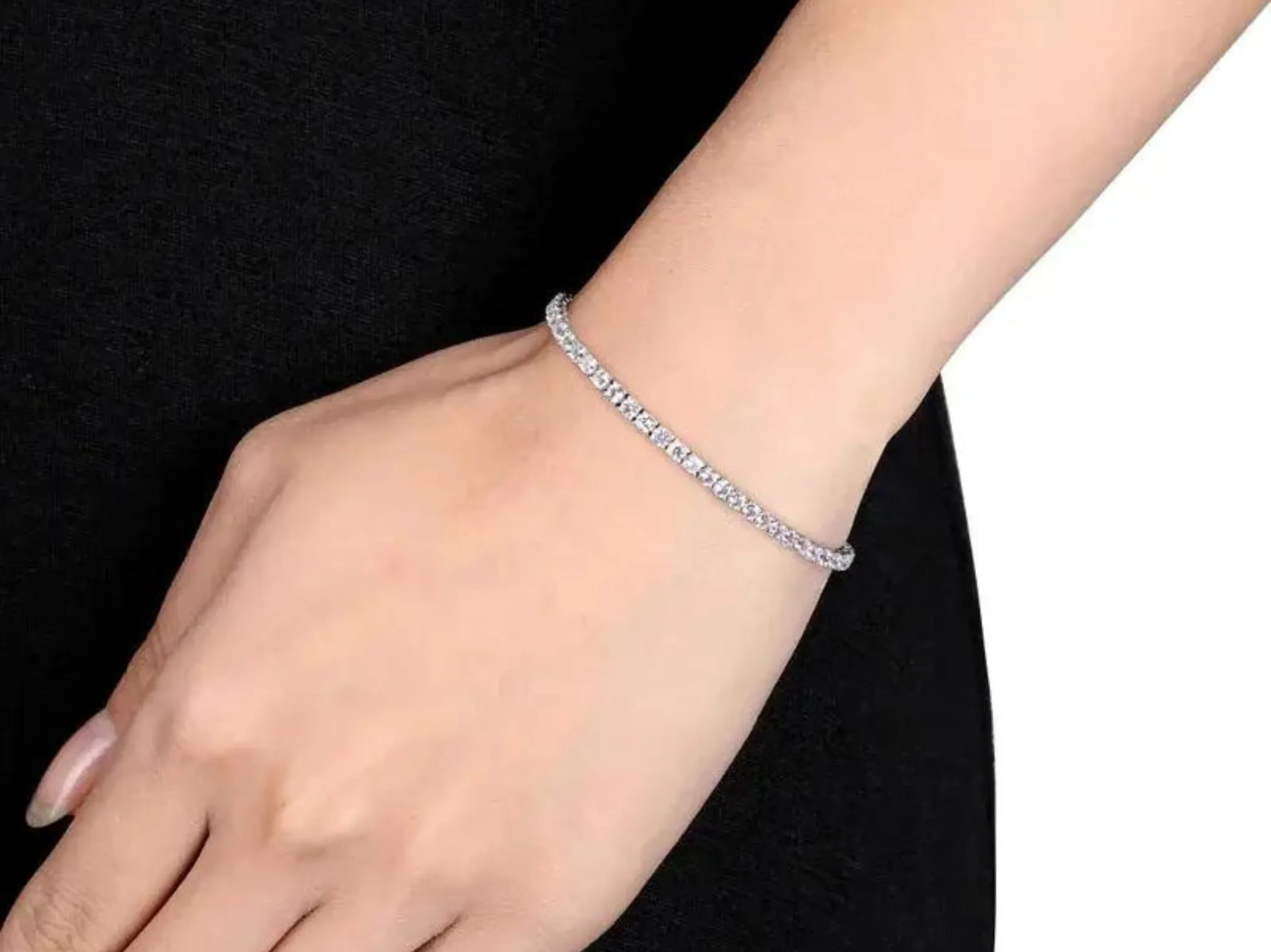 Laura - Delicate Sterling Silver Bridal Tennis Bracelet