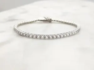 Laura - Delicate Sterling Silver Bridal Tennis Bracelet