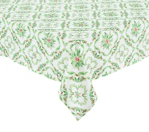 Laurel Tablecloth in White & Green