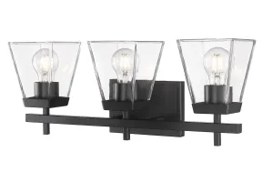 Lauren Three Light Vanity in Matte Black