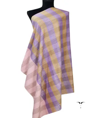 Lavender and Brown Striped Pashmina Shawl 7226