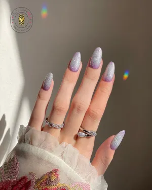 Lavender Nails With Glitter - Nail Wraps (Standard)