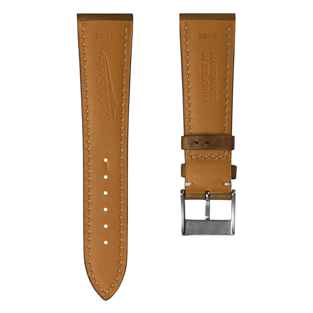 Laverton Padded Cavallo Leather Watch Strap - Brown