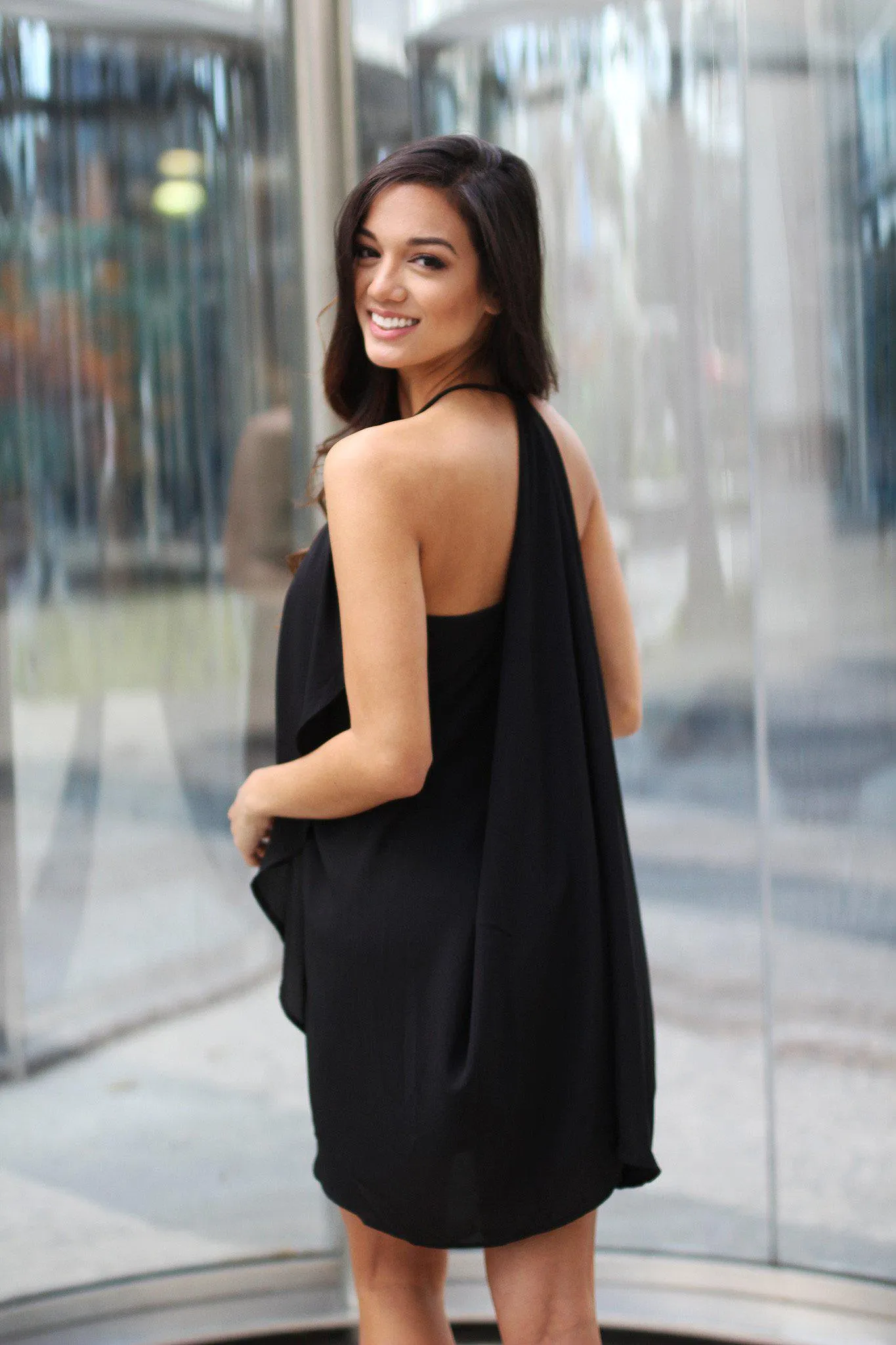 Layer Black Short Dress