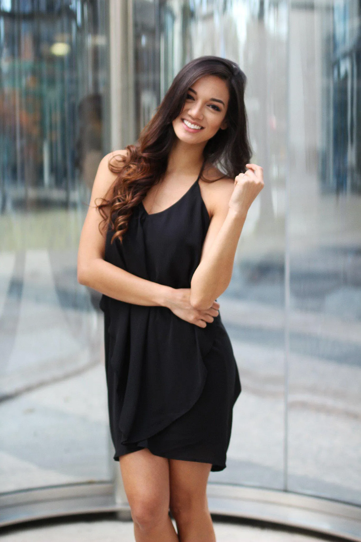 Layer Black Short Dress