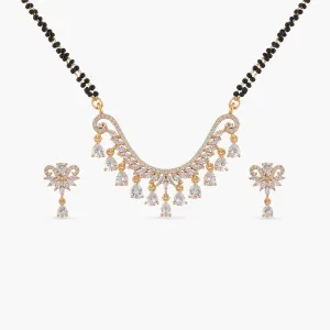 Layina Delicate CZ Black Beads Necklace Set