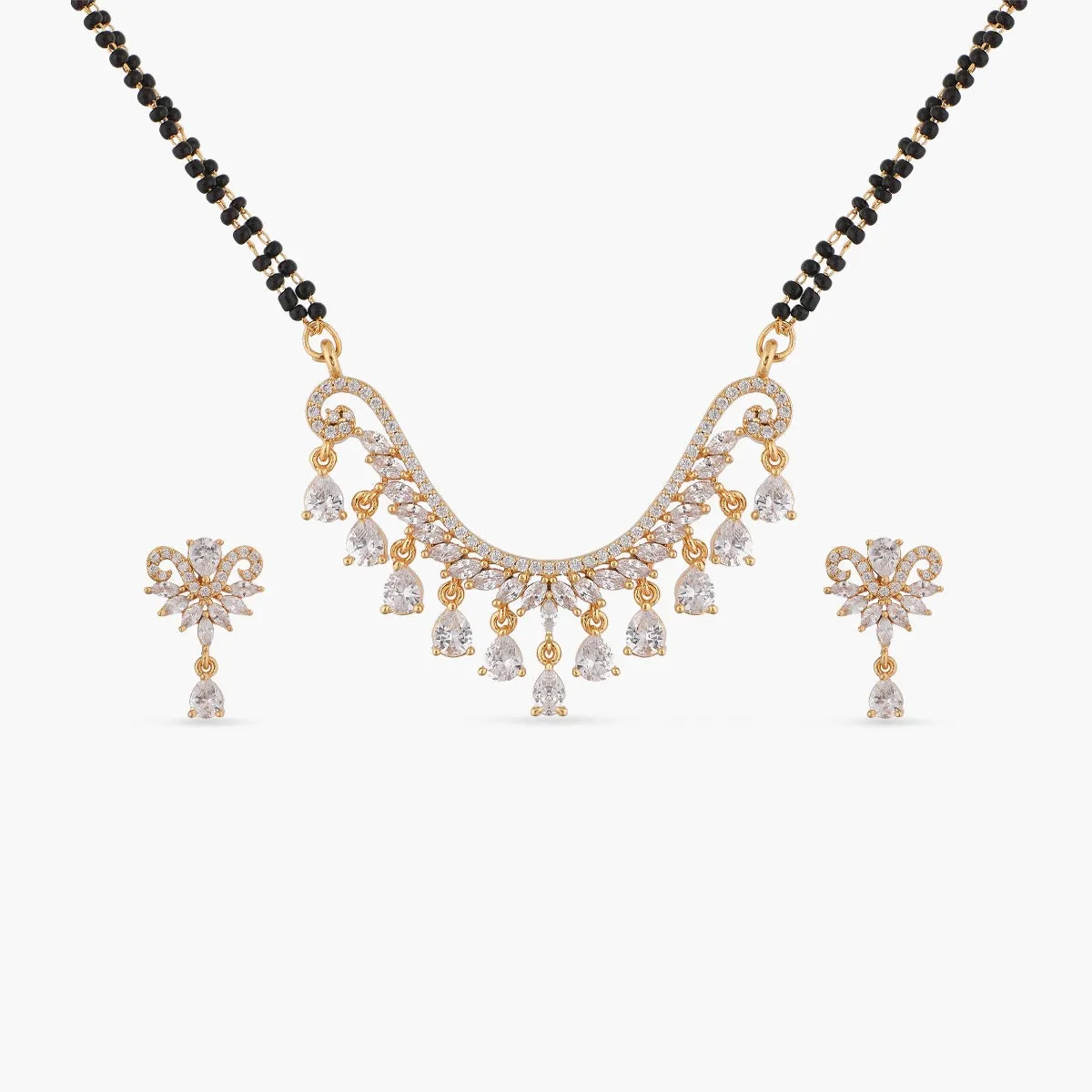 Layina Delicate CZ Mangalsutra Necklace Set