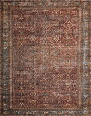 Layla Rug in Brick & Blue