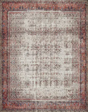 Layla Rug in Ivory & Brick