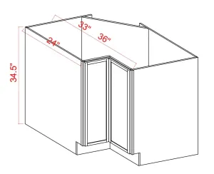 Lazy Susan Base Cabinet - Shaker Slim