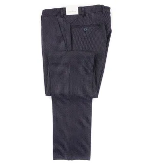 L.B.M. 1911 Navy Patterned Wool Pants