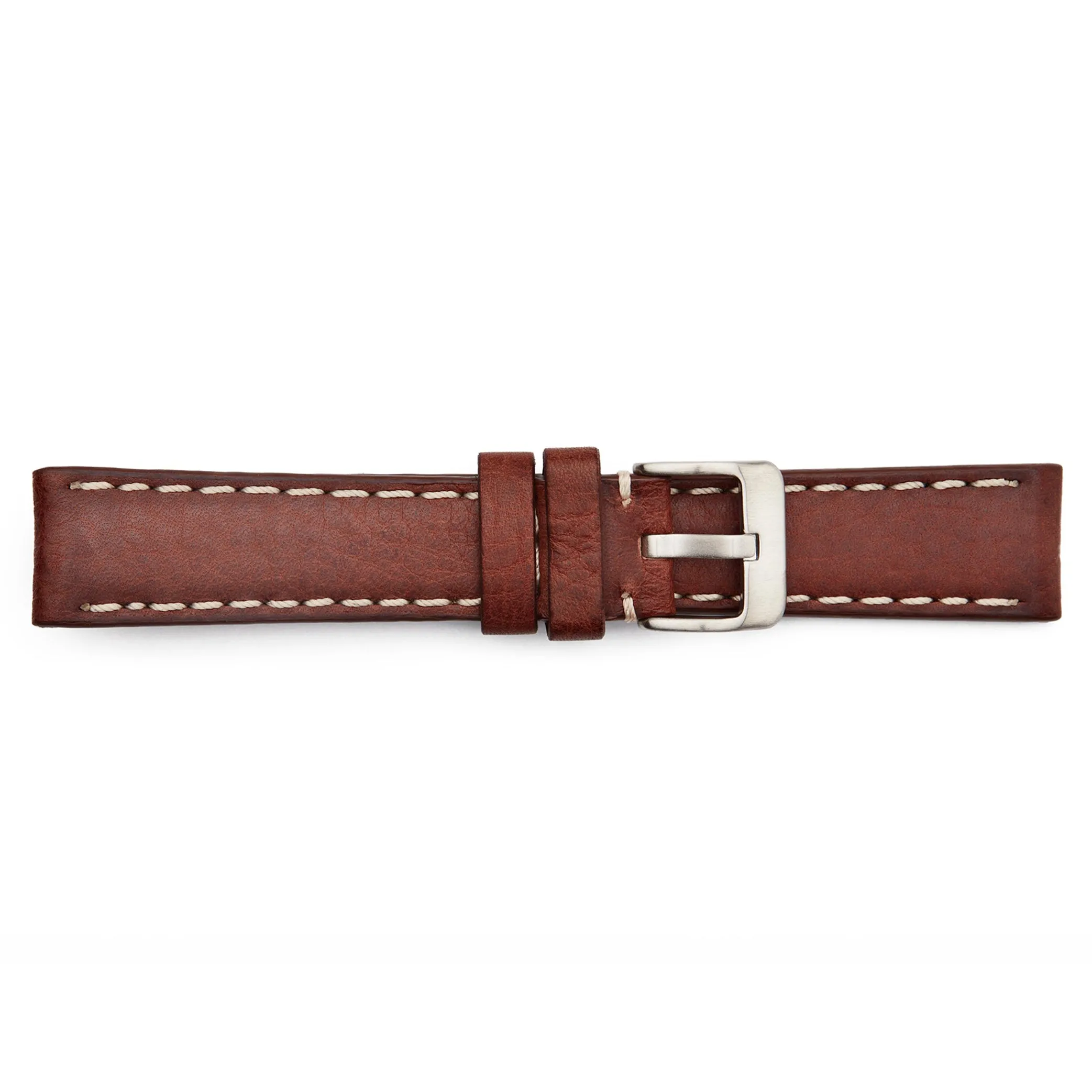 LBV-982C Rustic Leather Regular Watch Strap with Contrasting Stitching