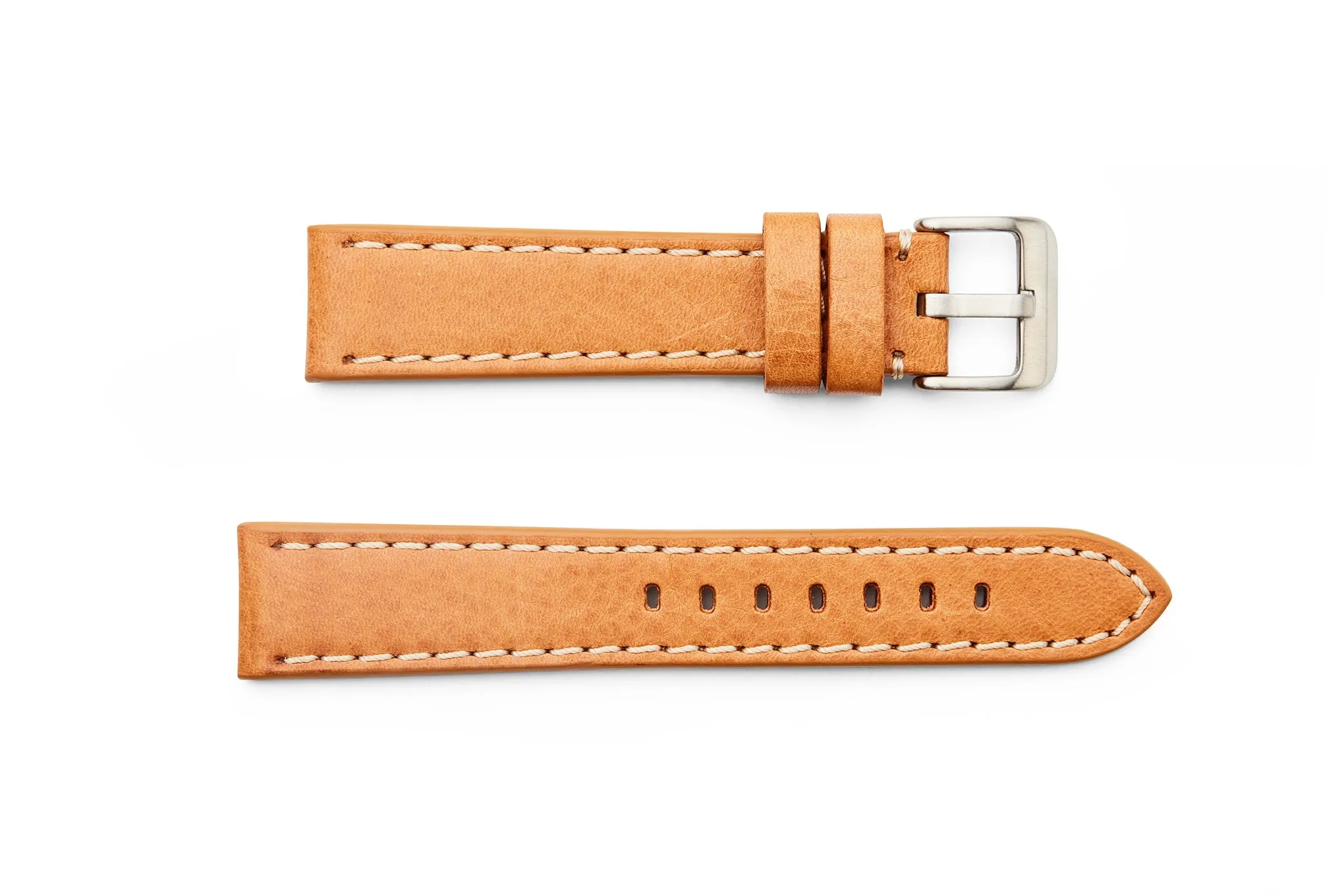 LBV-982C Rustic Leather Regular Watch Strap with Contrasting Stitching