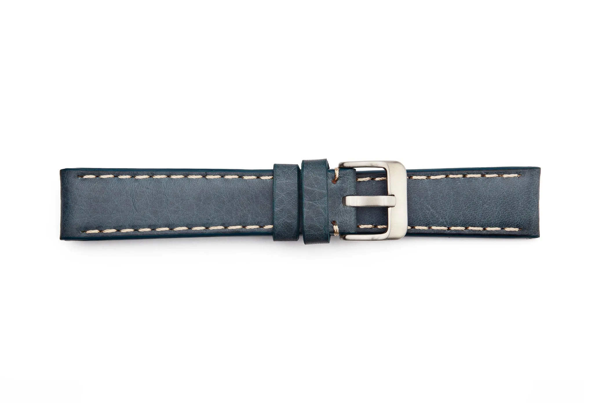 LBV-982C Rustic Leather Regular Watch Strap with Contrasting Stitching