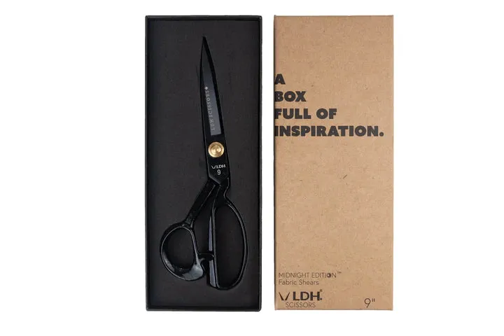 LDH Midnight Edition Fabric Shears - 10" with Rubber Handles