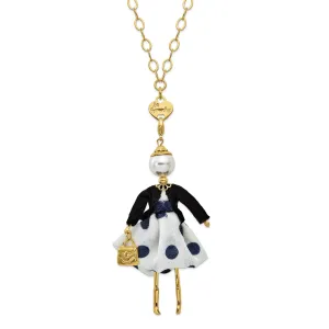 Le Amiche Blue Polka dot Doll Charm Chain