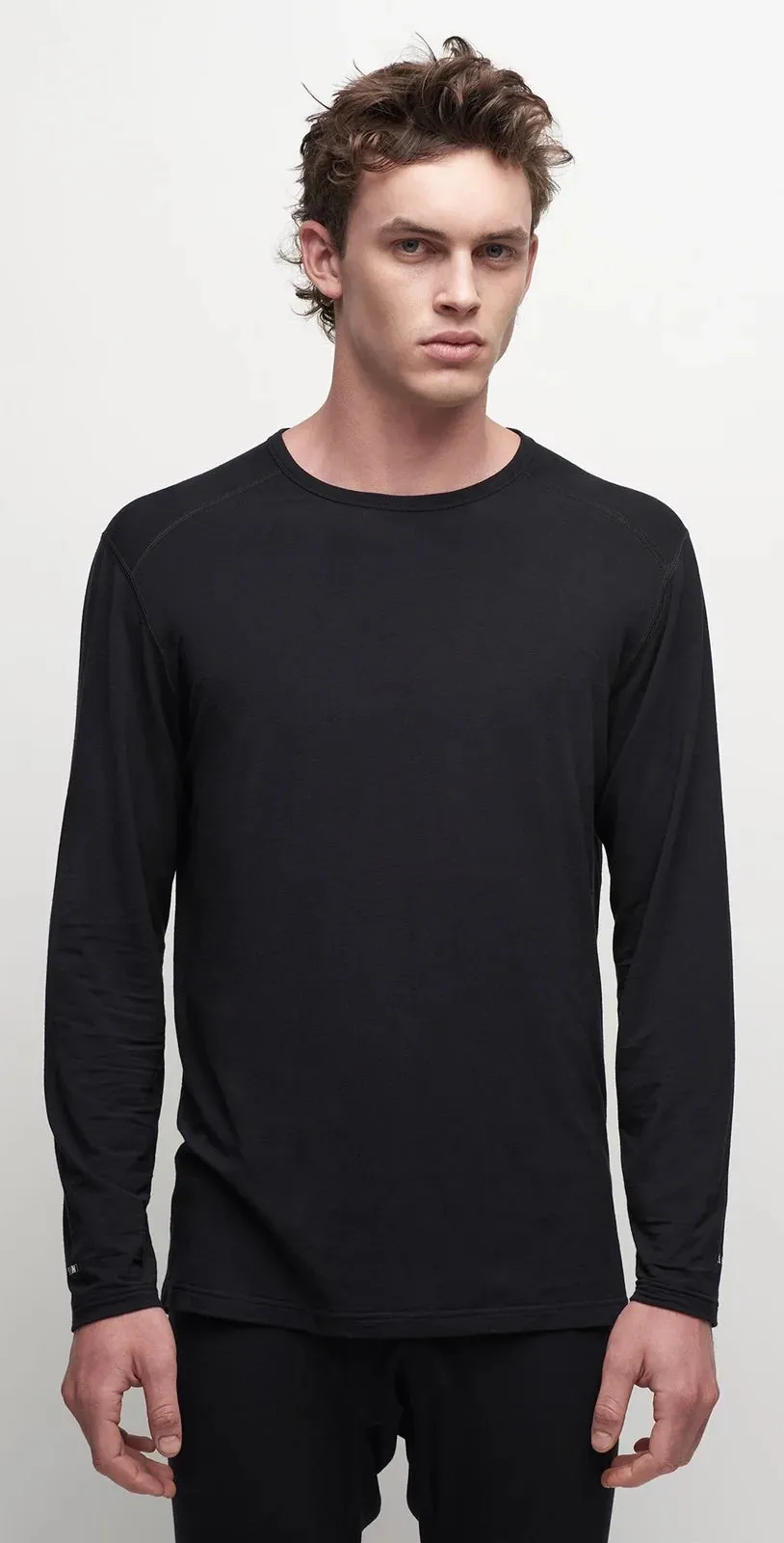 Le Bent Mens Core Lightweight Crew Base Layer Black