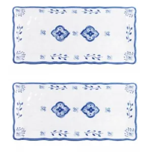 Le Cadeaux Moroccan Blue Tile Biscuit Tray Item 297MRCB