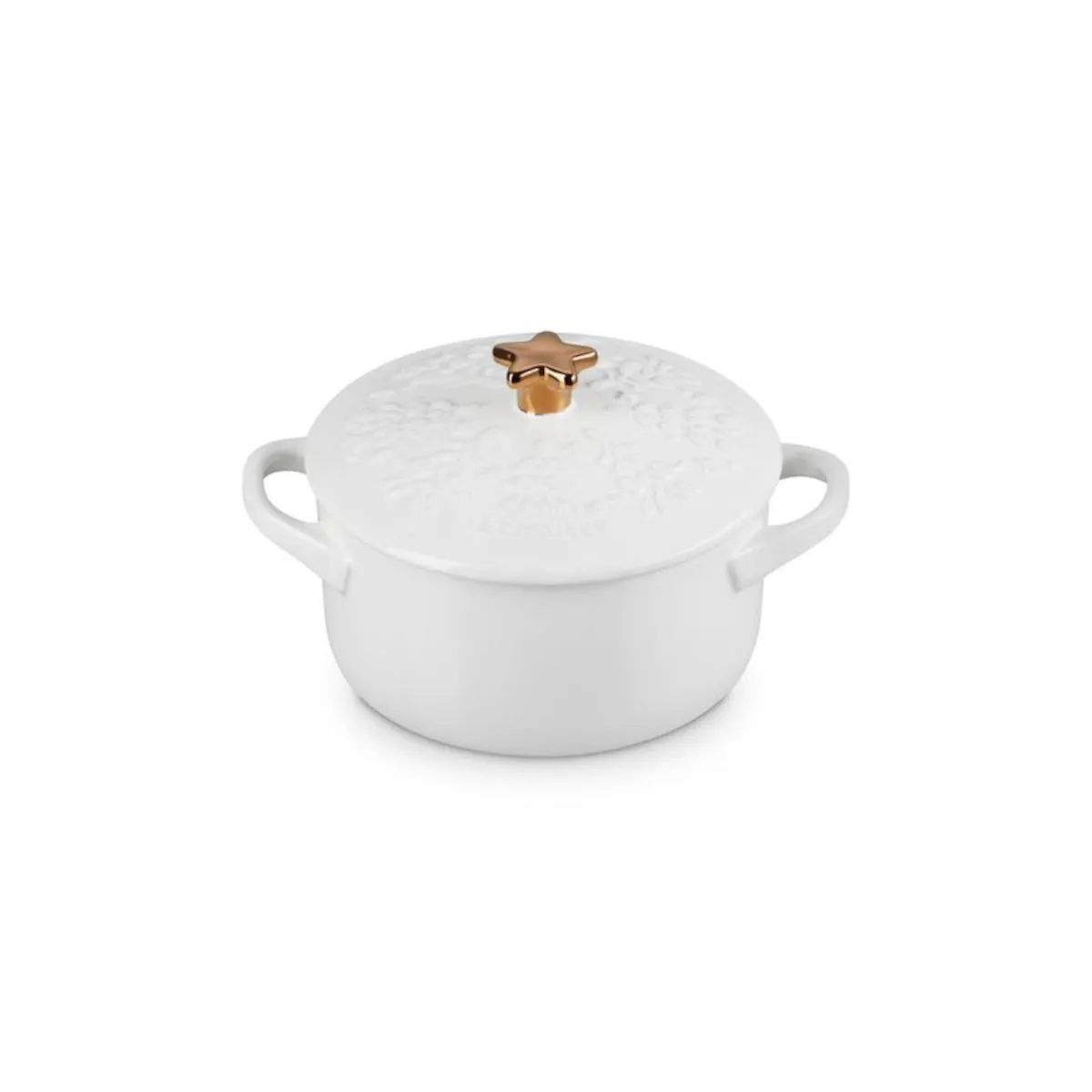 Le Creuset Noel Mini Cocotte White 14cm