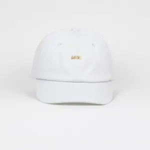 Le La Lo Mini Micro Gold Hardware Cap - White