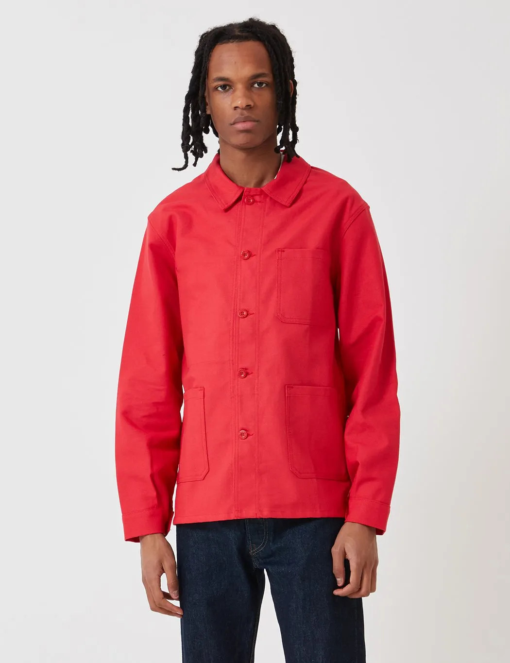 Le Laboureur Cotton Work Jacket - Red