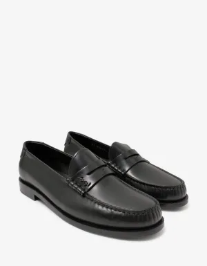 Le Loafer Black Leather Penny Slippers