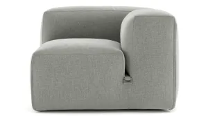 Le Mura - Le Mura Sectional Module, Right Arm, Soft Gray Brushed Weave