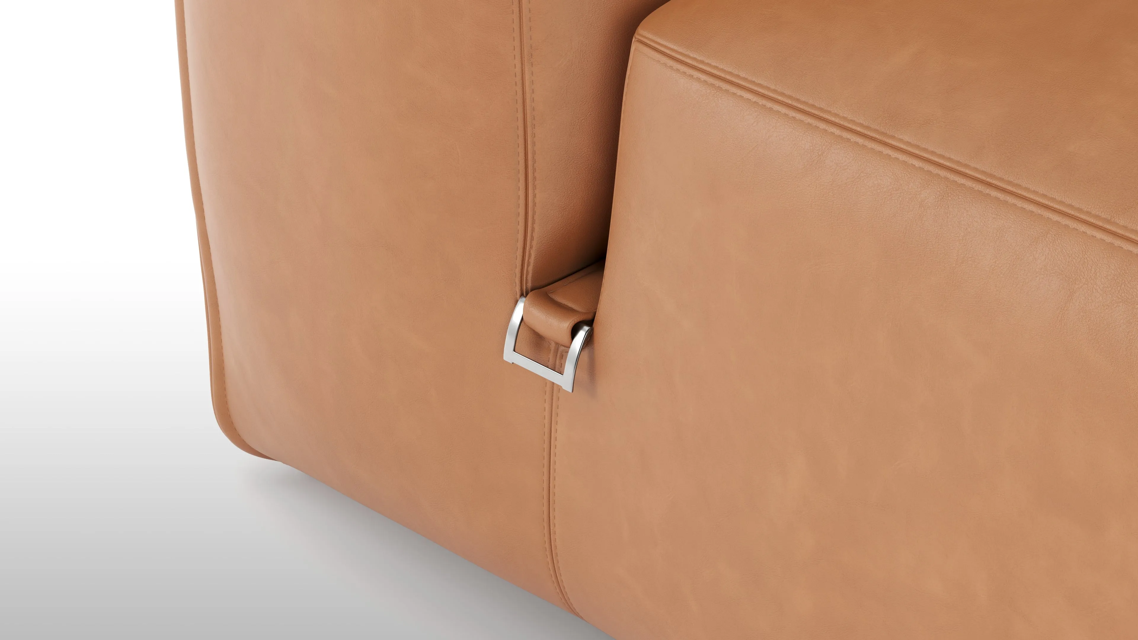 Le Mura - Le Mura Sectional Module, Right Arm, Tan Vegan Leather