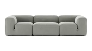 Le Mura - Le Mura Three Seater Sofa, Soft Gray Brushed Weave