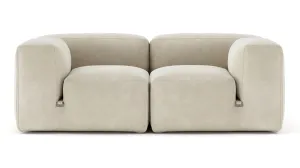 Le Mura - Le Mura Two Seater Sofa, Eggshell Vegan Suede