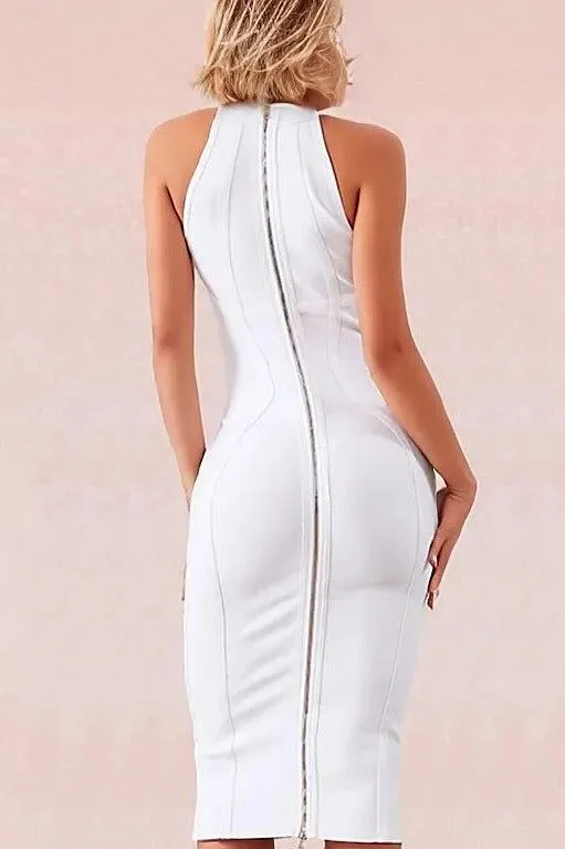 Lea Bandage Midi Dress - Pearl White