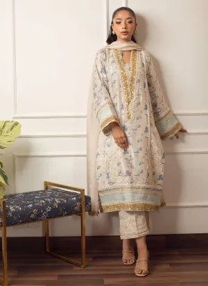 Lea Ii - Amari Ivory Silk Shirt And Dupatta