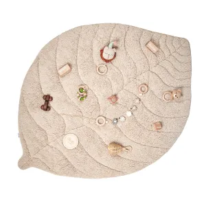 Leaf Shaped Sherpa & Cotton Baby Playmat - Ivory