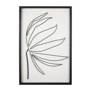 Leafy Stem Wall Art with Matthe Black Finish