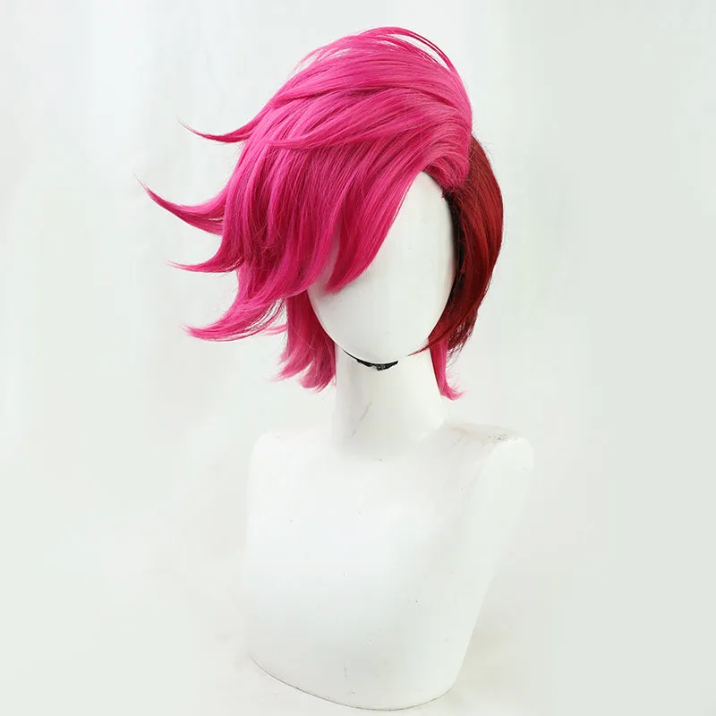 League of Legends LOL Arcane Vi Rose Red Cosplay Wig