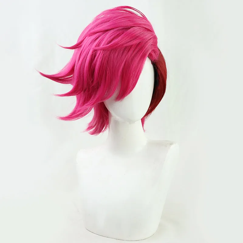 League of Legends LOL Arcane Vi Rose Red Cosplay Wig