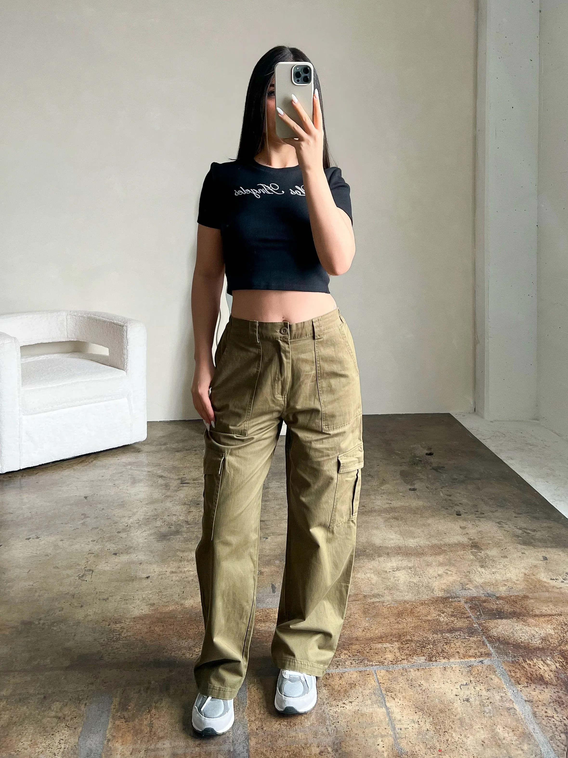 Leah Cargo Pants (Olive)