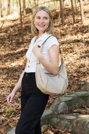 Leah Slouchy Shoulder Bag w/ Dual Zip Compartments