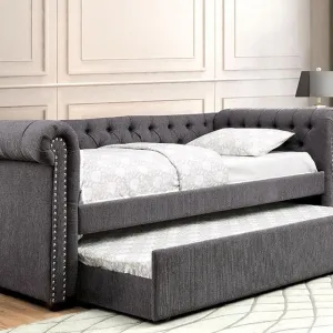 LEANNA Gray Daybed w/ Trundle, Gray