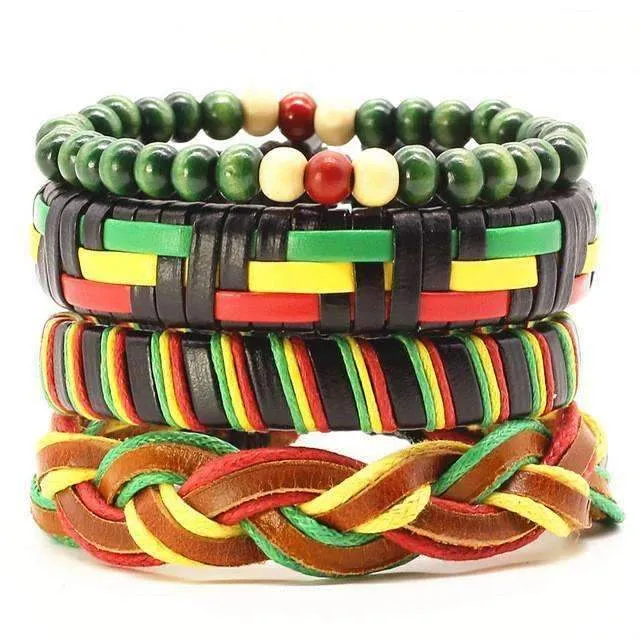 Leather and Beads Bracelet Set [8 Variations]