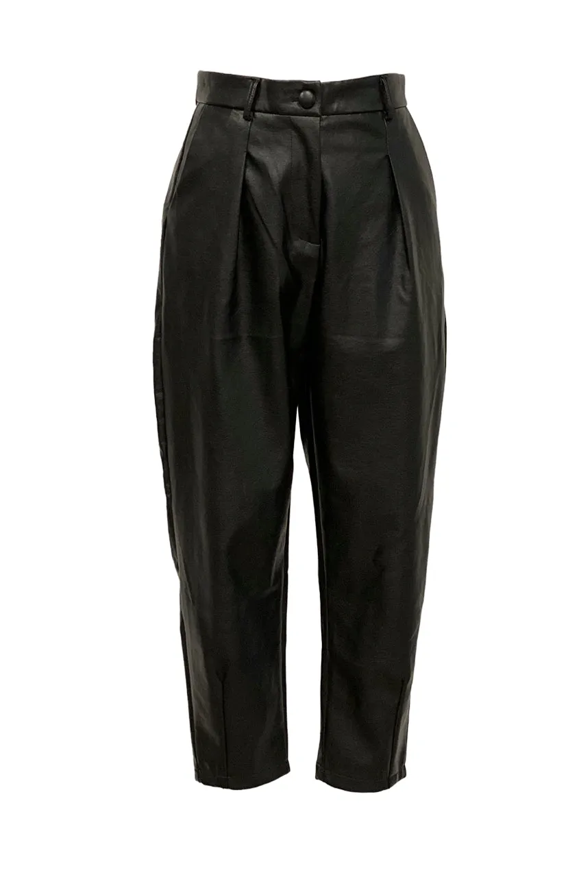 LEATHER BAGGY PANTS