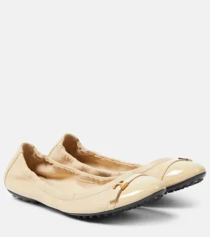 Leather ballet shoes Tod'S, white