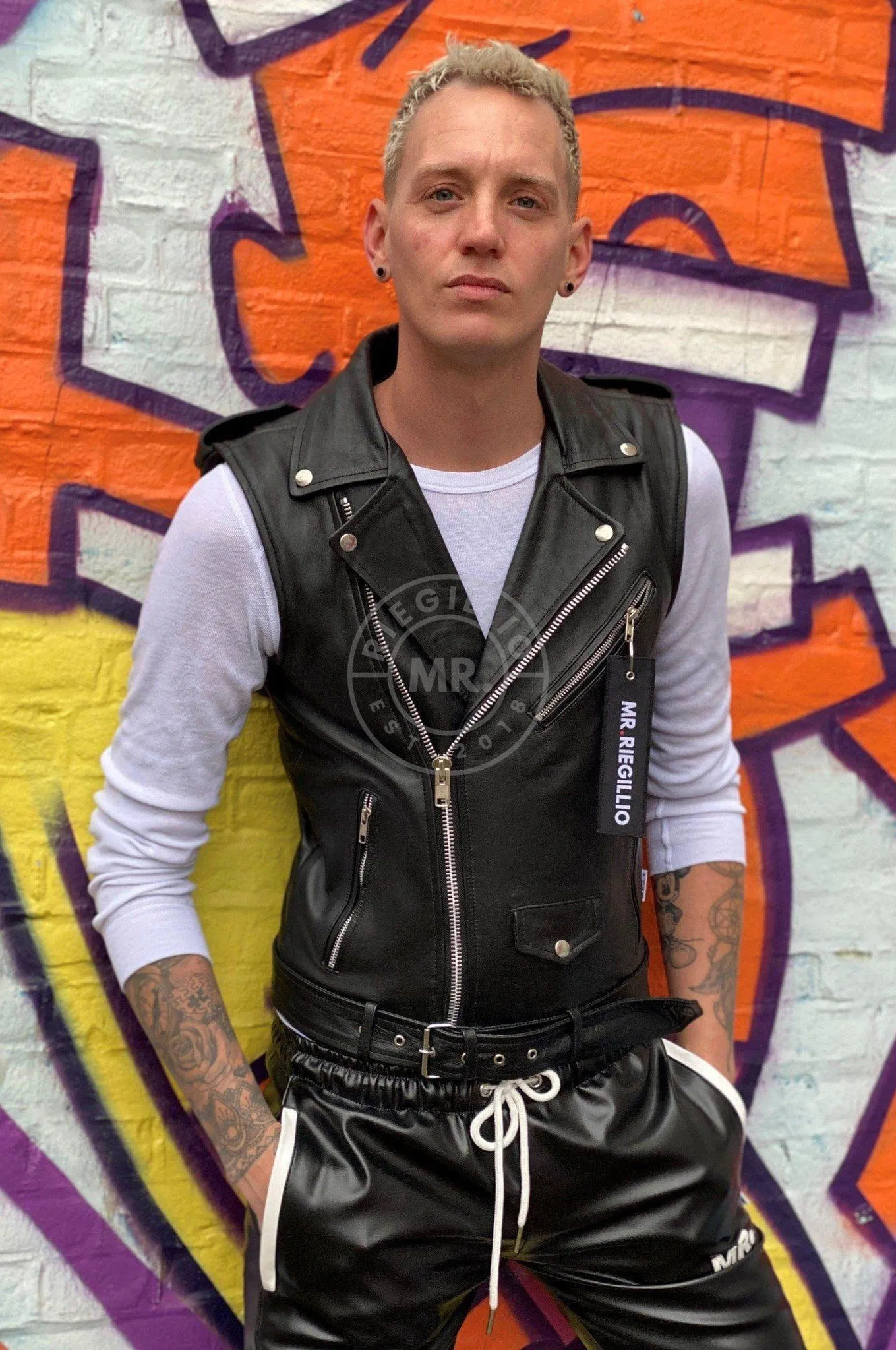 Leather Brando Sleeveless Jacket