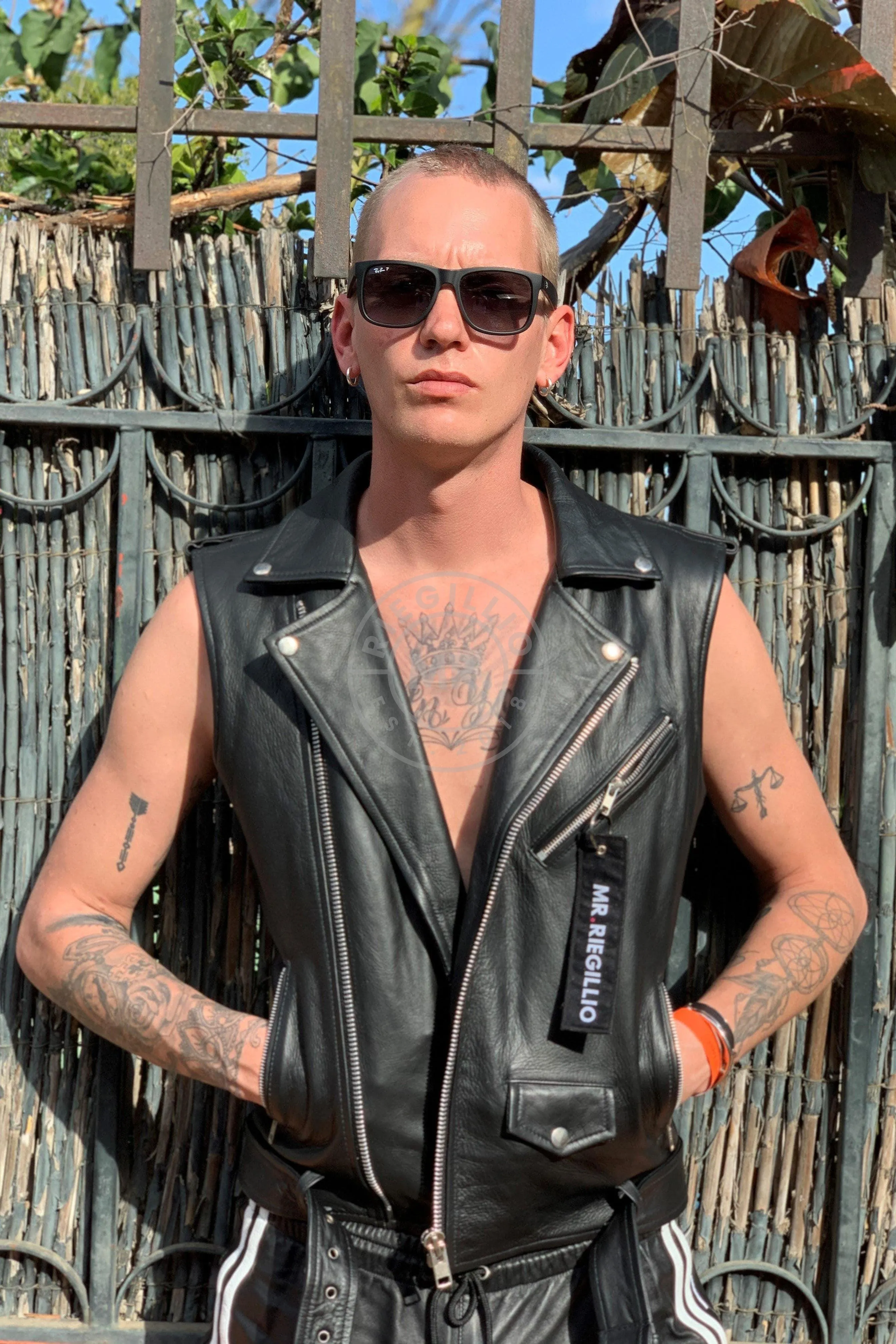 Leather Brando Sleeveless Jacket