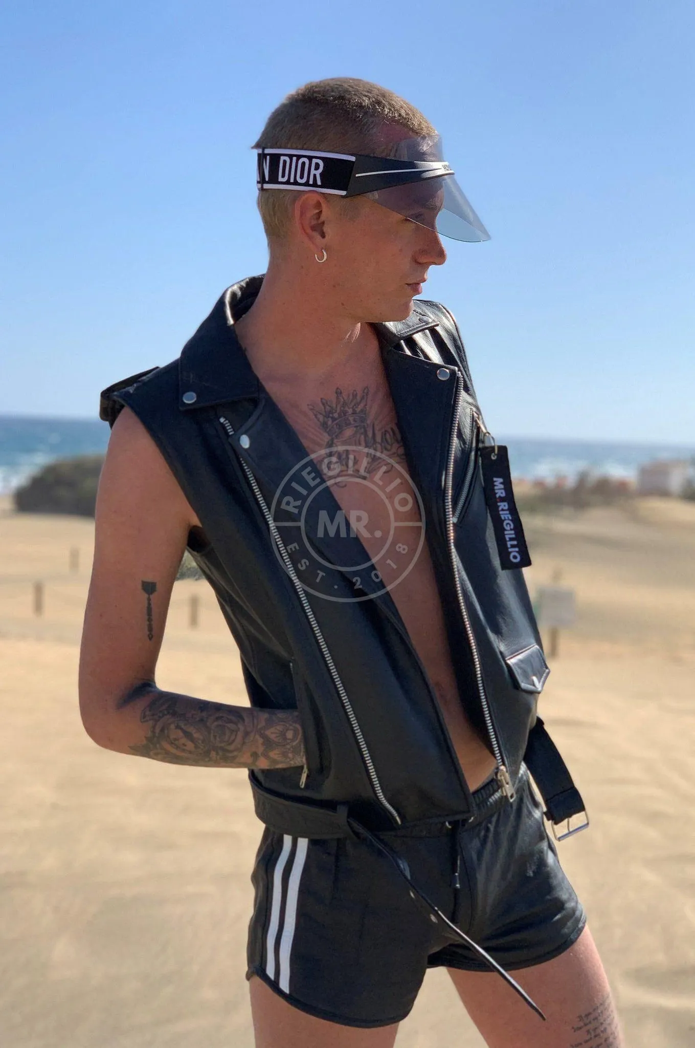 Leather Brando Sleeveless Jacket