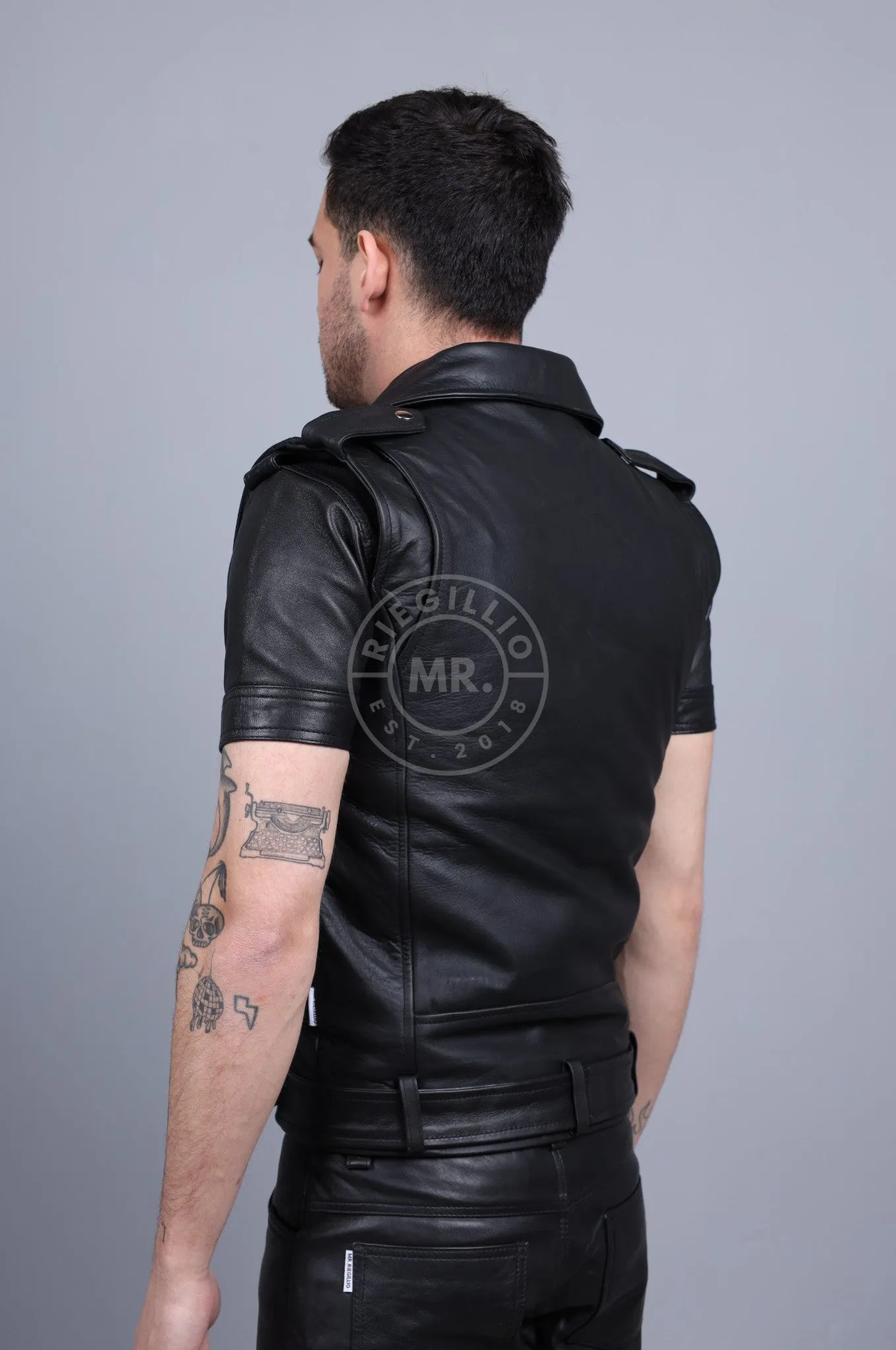 Leather Brando Sleeveless Jacket