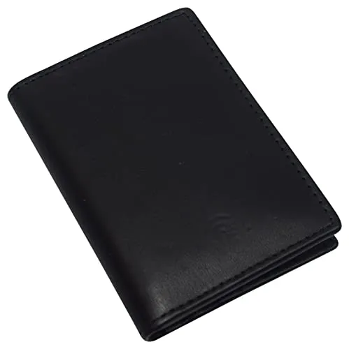 Leather Credit Card Holder Wallet for Men & Women Thin Bifold RFID Blocking Slim Front Pocket Minimalist Wallets, Small Card Case